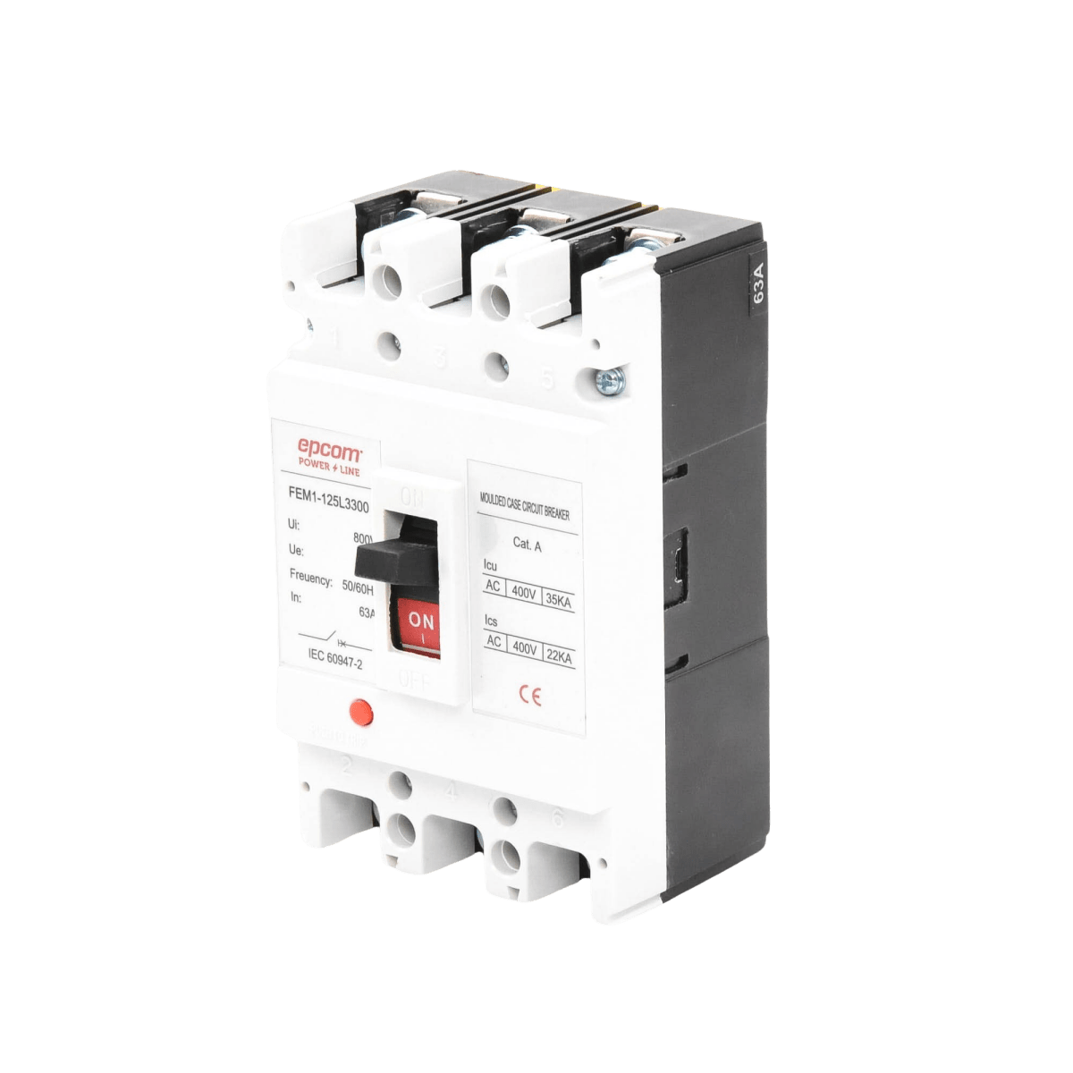 Centros de Carga e InterruptoresEPCOM POWERLINEFEM11253P63AProtección Térmica 3P 63A 690V CA Trifásica Montaje DIN EPCOM POWERLINE FEM11253P63A - SILYMX