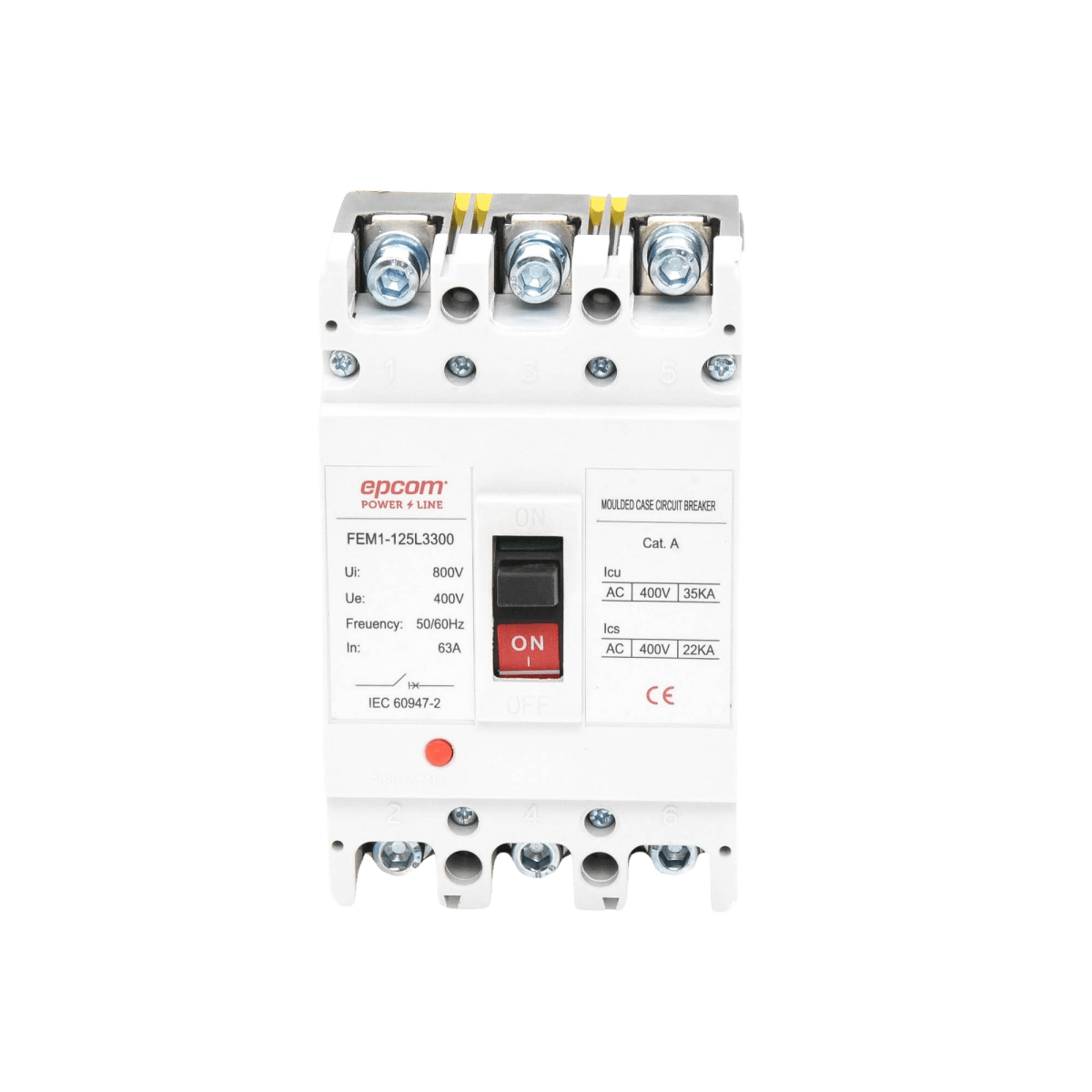 Centros de Carga e InterruptoresEPCOM POWERLINEFEM11253P63AProtección Térmica 3P 63A 690V CA Trifásica Montaje DIN EPCOM POWERLINE FEM11253P63A - SILYMX