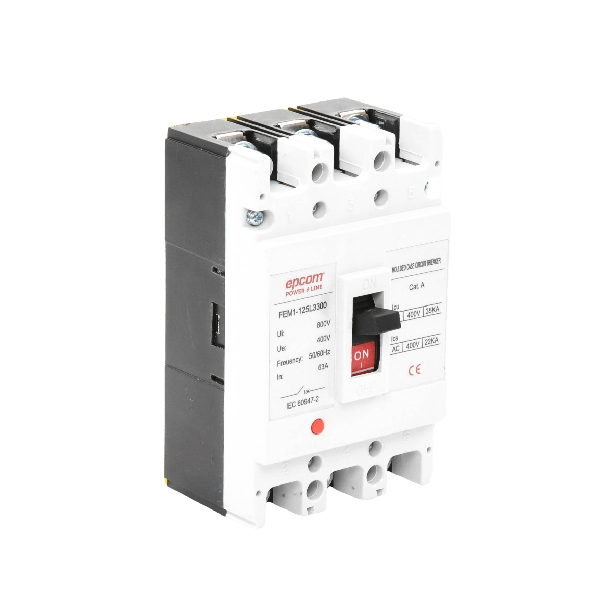Centros de Carga e InterruptoresEPCOM POWERLINEFEM11253P63AProtección Térmica 3P 63A 690V CA Trifásica Montaje DIN EPCOM POWERLINE FEM11253P63A - SILYMX