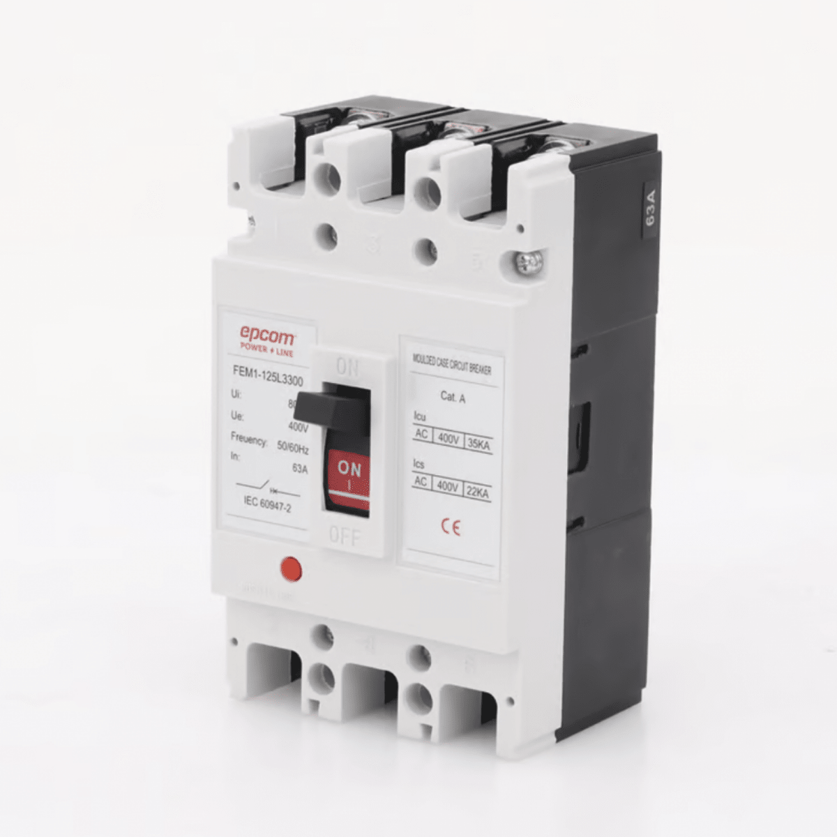 Centros de Carga e InterruptoresEPCOM POWERLINEFEM11253P63AProtección Térmica 3P 63A 690V CA Trifásica Montaje DIN EPCOM POWERLINE FEM11253P63A - SILYMX