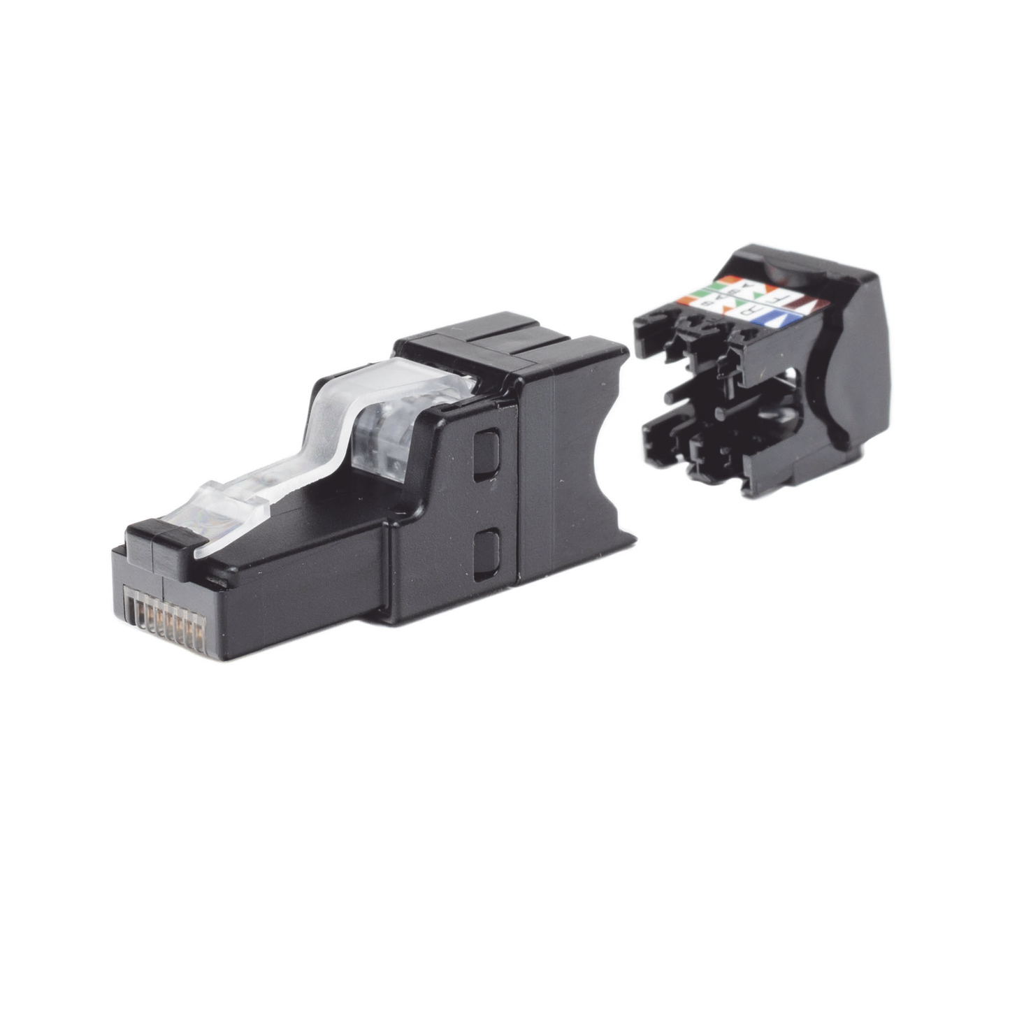 Plug RJ45 UTP Instalación Recta Terminación en Campo Certificable Compatible con Cat5e Cat6 y Cat6A Color Negro PANDUIT - Imagen 2
