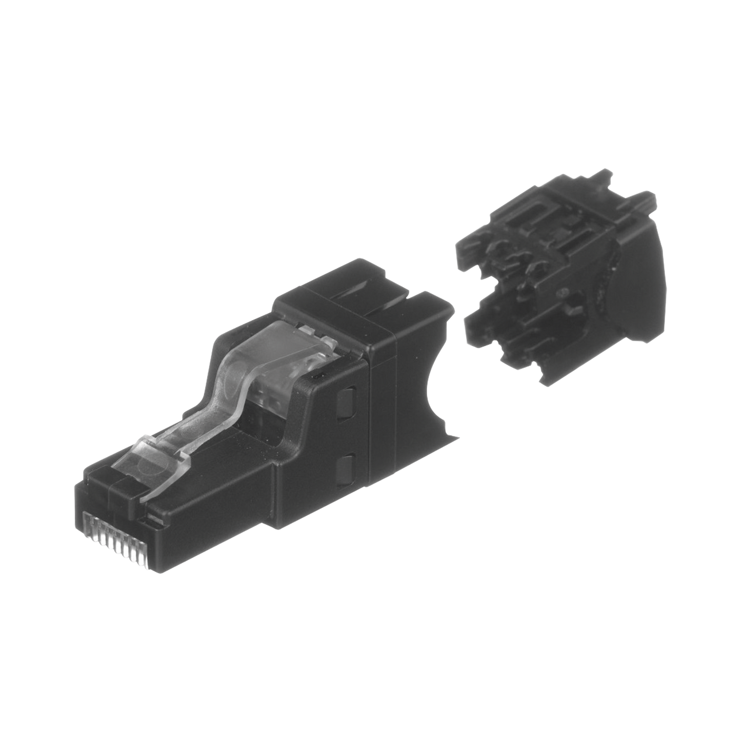 Plug RJ45 UTP Instalación Recta Terminación en Campo Certificable Compatible con Cat5e Cat6 y Cat6A Color Negro PANDUIT - Imagen 3