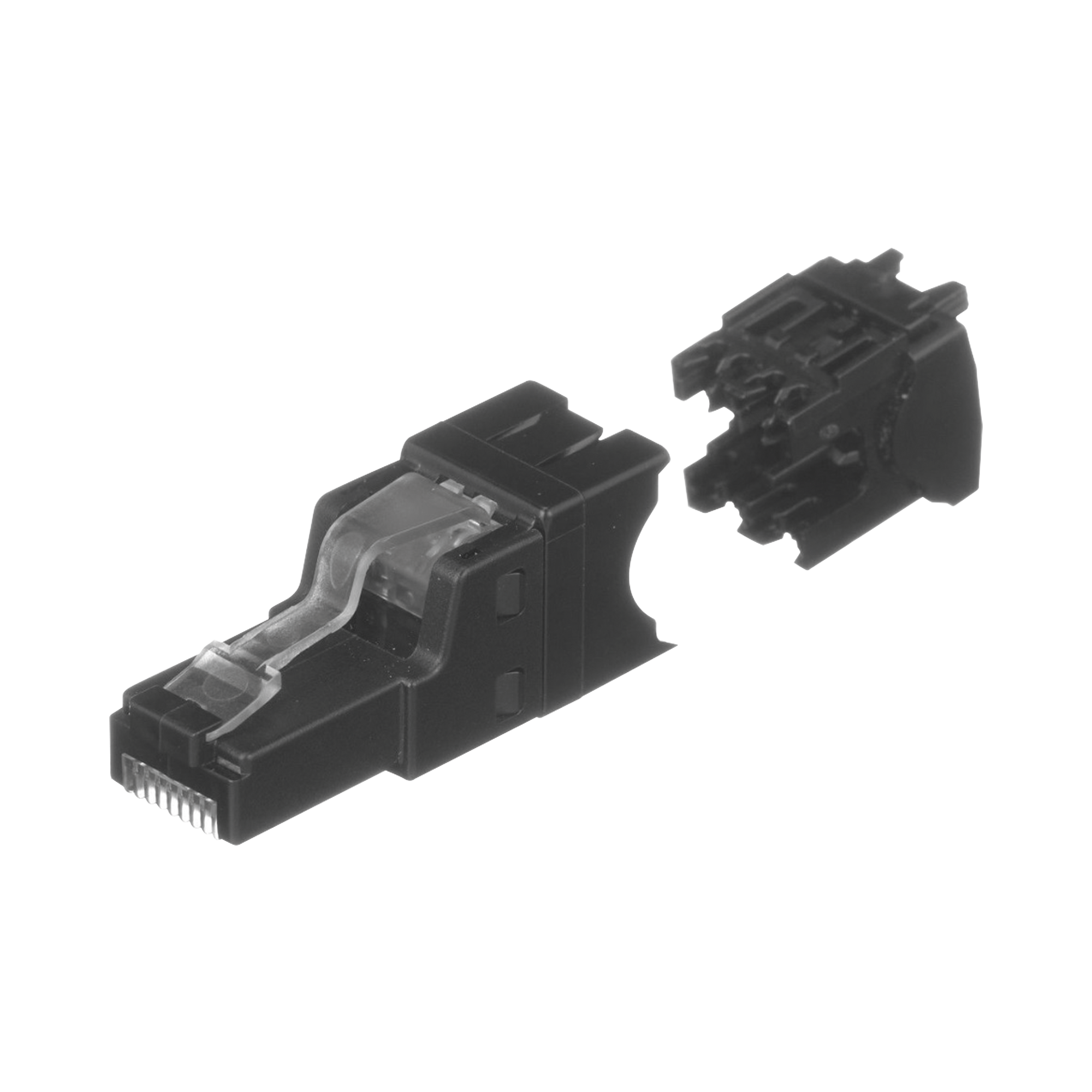 Plug RJ45 UTP Instalación Recta Terminación en Campo Certificable Compatible con Cat5e Cat6 y Cat6A Color Negro PANDUIT - Imagen 3
