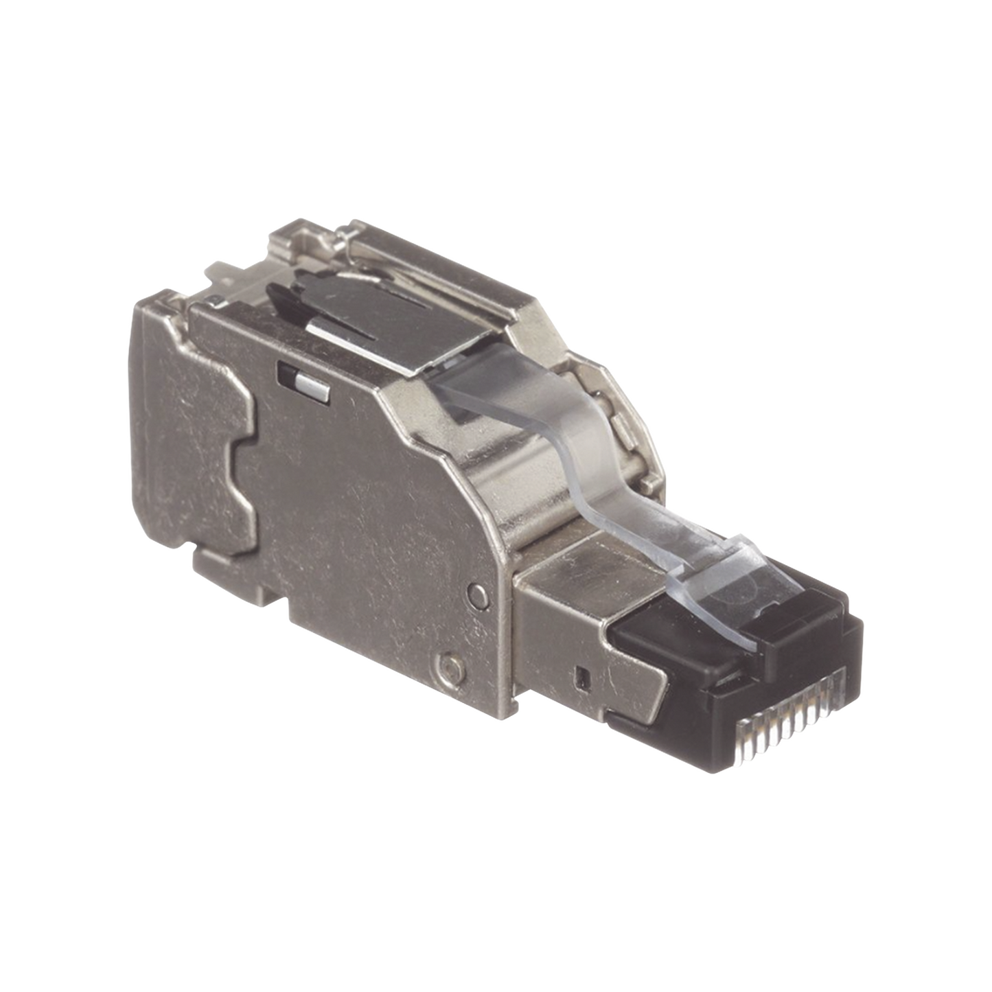 Plug RJ45 Blindado Instalación Recta Terminación en Campo Certificable Compatible con Cat5e Cat6 y Cat6A Color Plata Paquete de 10 Piezas PANDUIT - Imagen 1