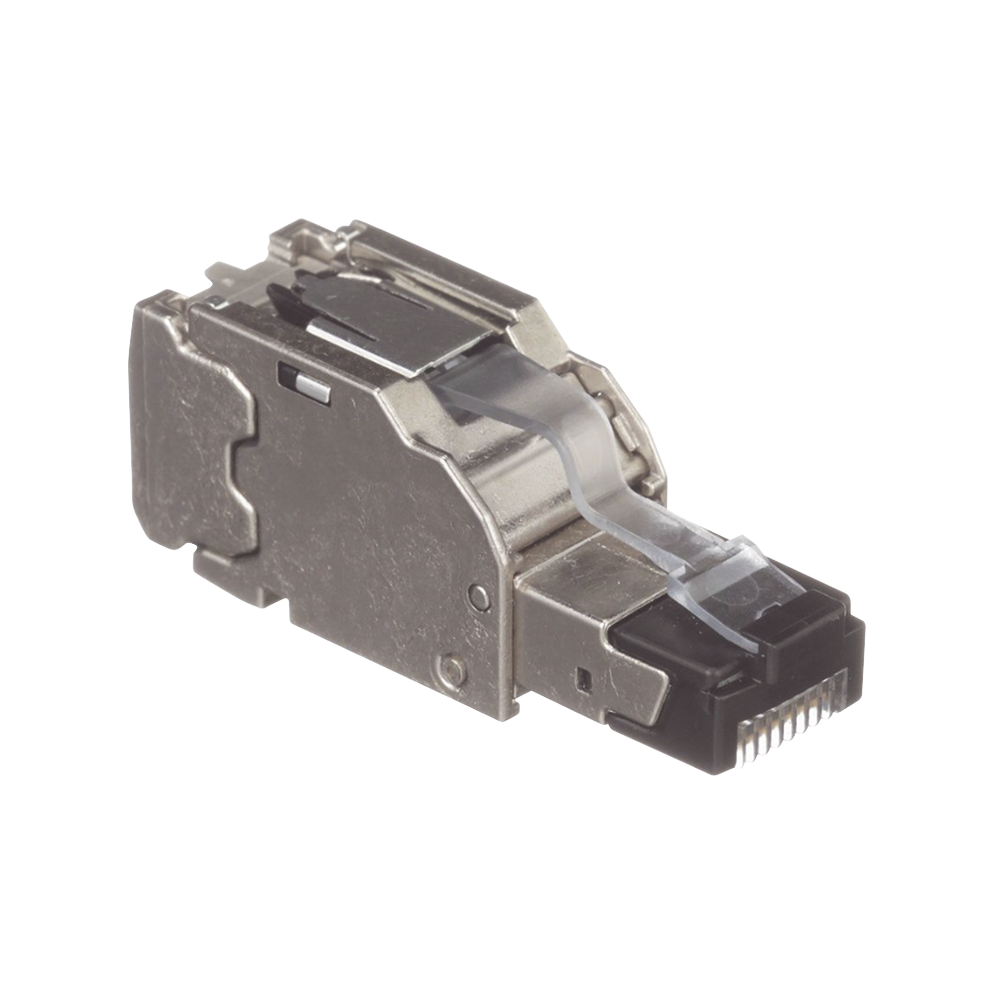 Plug RJ45 Blindado Instalación Recta Terminación en Campo Certificable Compatible con Cat5e Cat6 y Cat6A Color Plata Paquete de 10 Piezas PANDUIT - Imagen 1