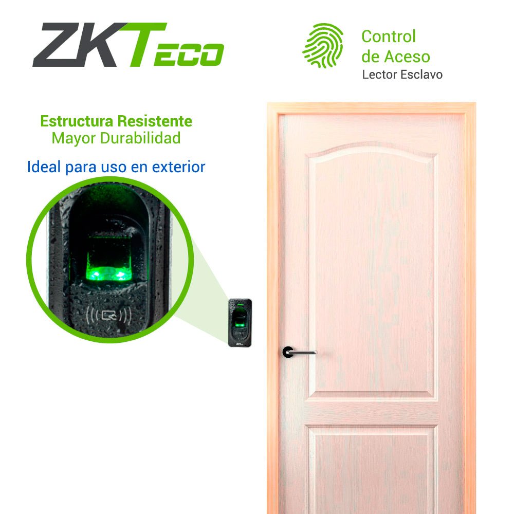 BiométricosZKTECOFR1200Lector Biométrico Huella y Tarjeta ID 125kHz RS485 IP65 Interior Exterior Compatible inBIO ZKTeco FR1200 - SILYMX