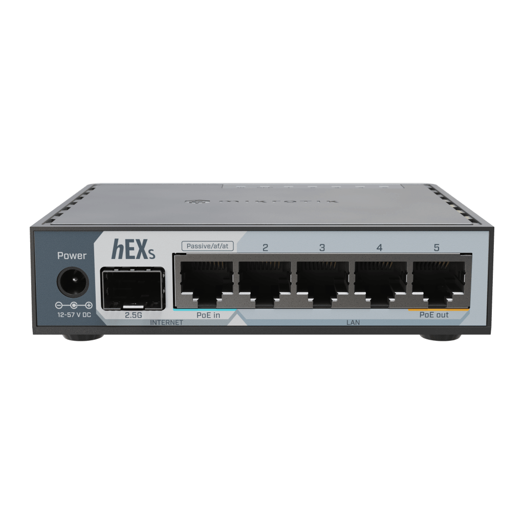 Router MikroTik hEX S E60IUGS con 5 Puertos Gigabit y SFP 2.5 G | PoE-In/Out | RouterOS v7