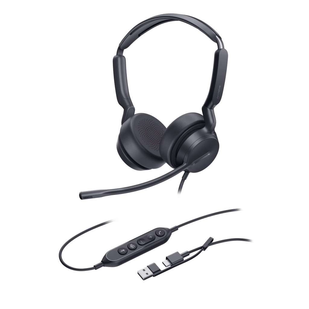 Diadema Alámbrica Yealink UH42 Dual USB-C/A Certificada Microsoft Teams