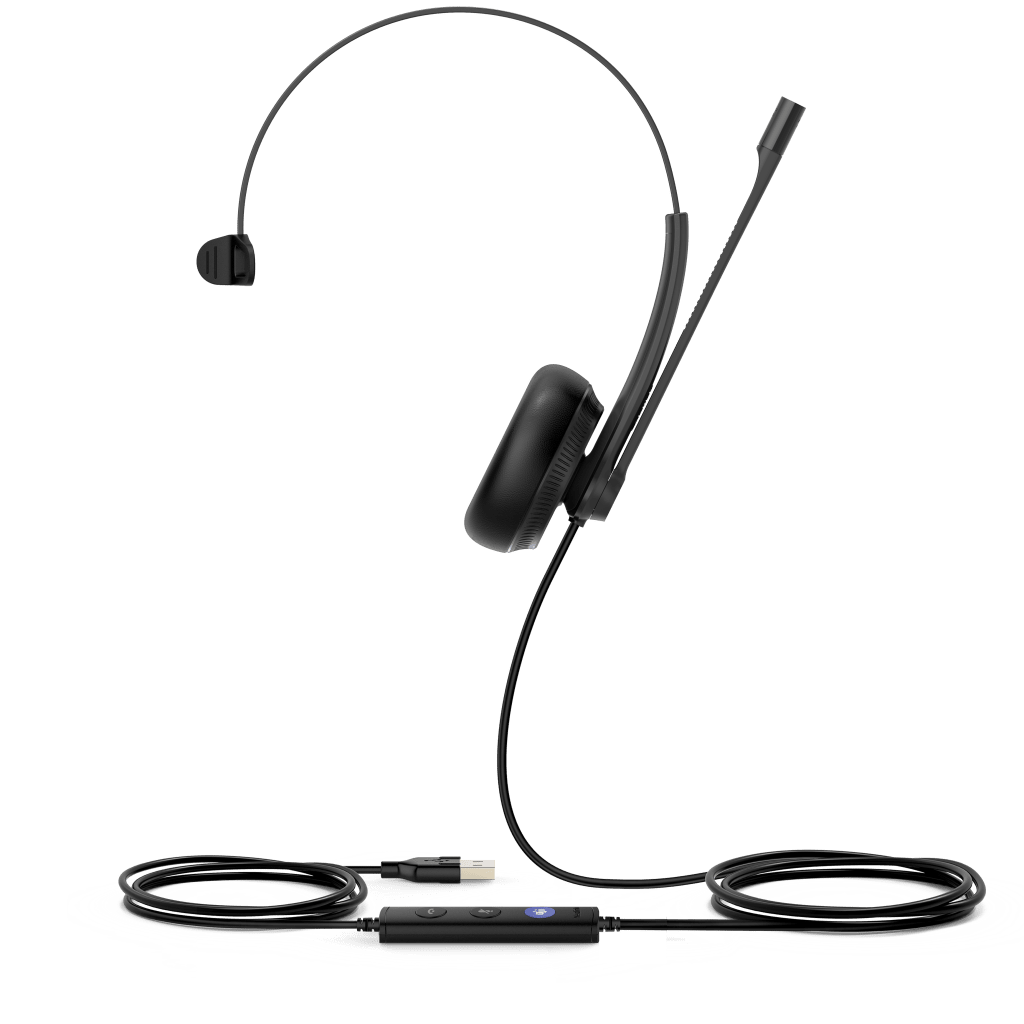 Diadema Alámbrica Yealink UH34 Mono Teams USB / 3.5 mm con Almohadillas de Cuero UH34-MONO-TEAMS