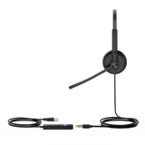 Diadema Profesional USB para Teléfonos IP y PC con Almohadillas de Cuero UH34-DUAL-TEAMS