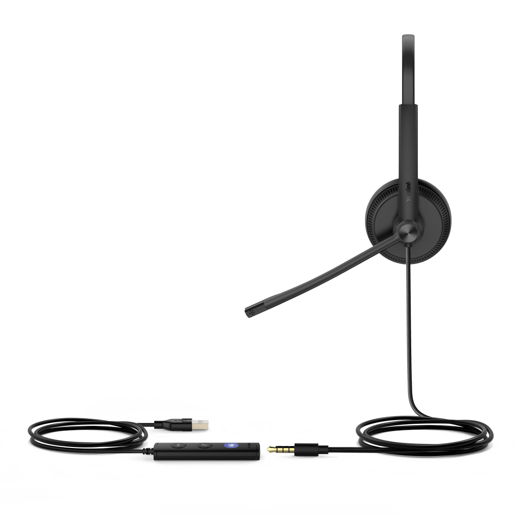 Diadema Profesional USB para Teléfonos IP y PC con Almohadillas de Cuero UH34-DUAL-TEAMS