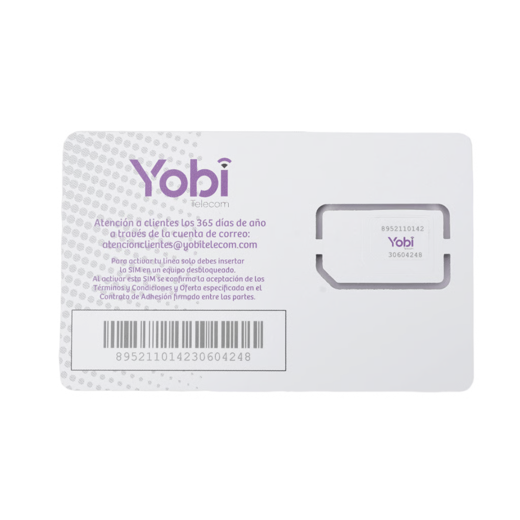 SIM Yobi 3G 4G 3.5GB Mensuales 1 Año Solo Datos Dispositivos Móviles IoT GPS YOBI SIM3GBYOBI