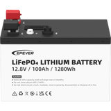 Batería de Litio LiFePO4 12.8Vcc 100Ah 1.28KwH Pantalla LCD para Monitoreo Local Carcasa Metálica LFP100EP128V2