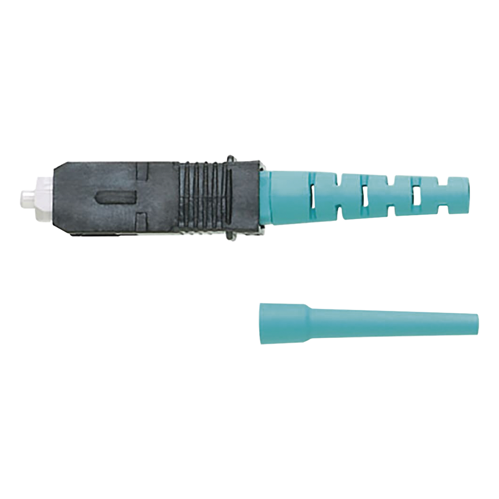 Conector de Fibra Óptica SC Simplex OptiCam Multimodo 50/125 OM3/OM4 Pre-pulido Color Aqua PANDUIT - Imagen 1