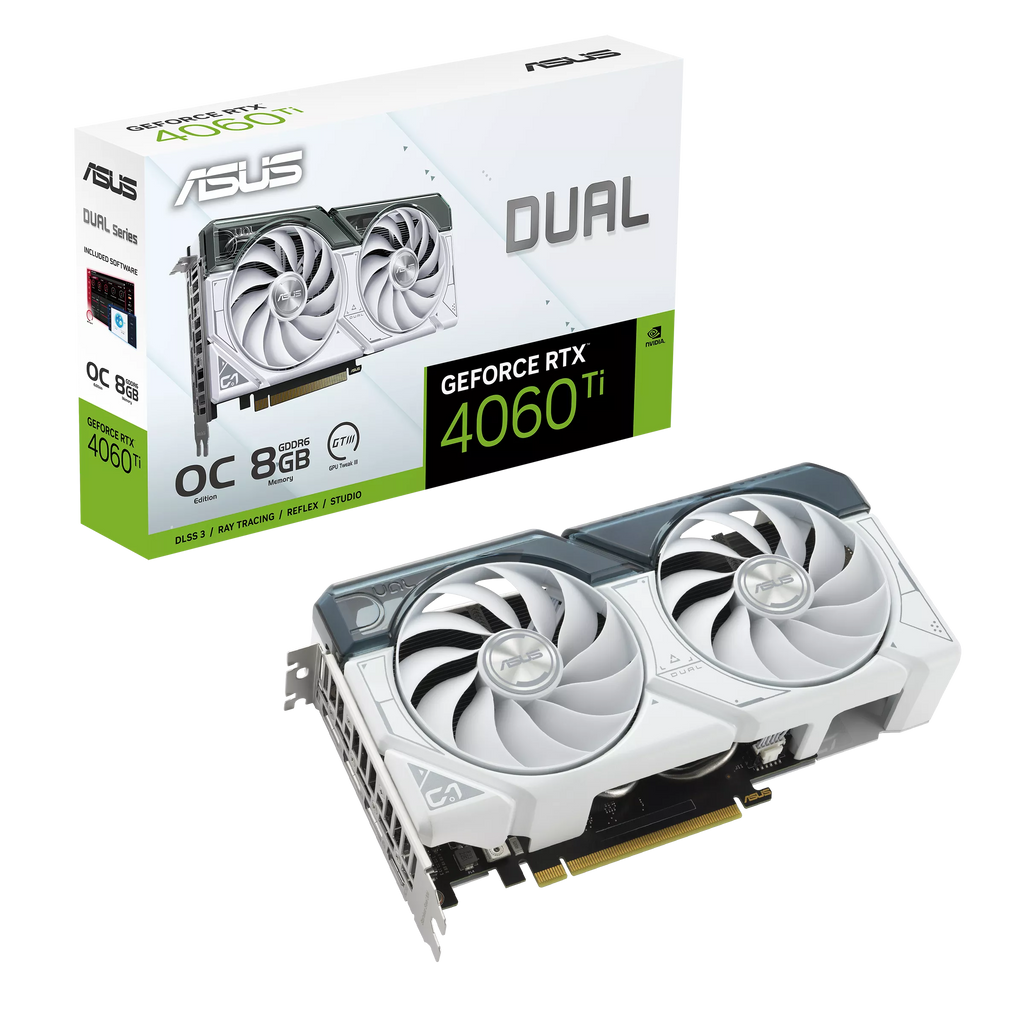 Tarjeta De Video Asus Dual-Rtx4060Ti-O8G-White Gddr6 De 8 Gb