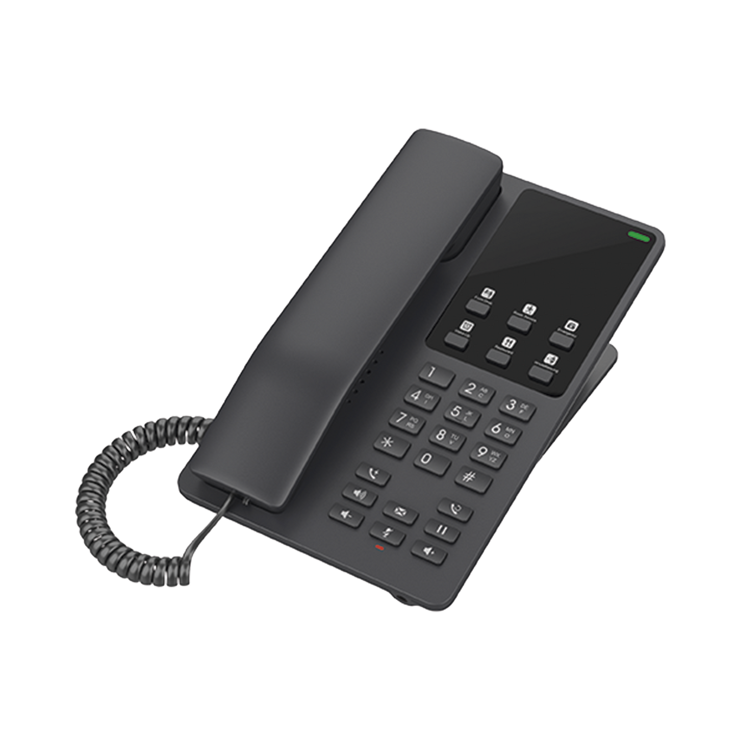 Teléfono IP Hotelero Wi-Fi, 2 líneas SIP con 2 cuentas, codec Opus, IPV4/IPV6, color negro, con gestión en la nube GDMS GRANDSTREAM - Imagen 1