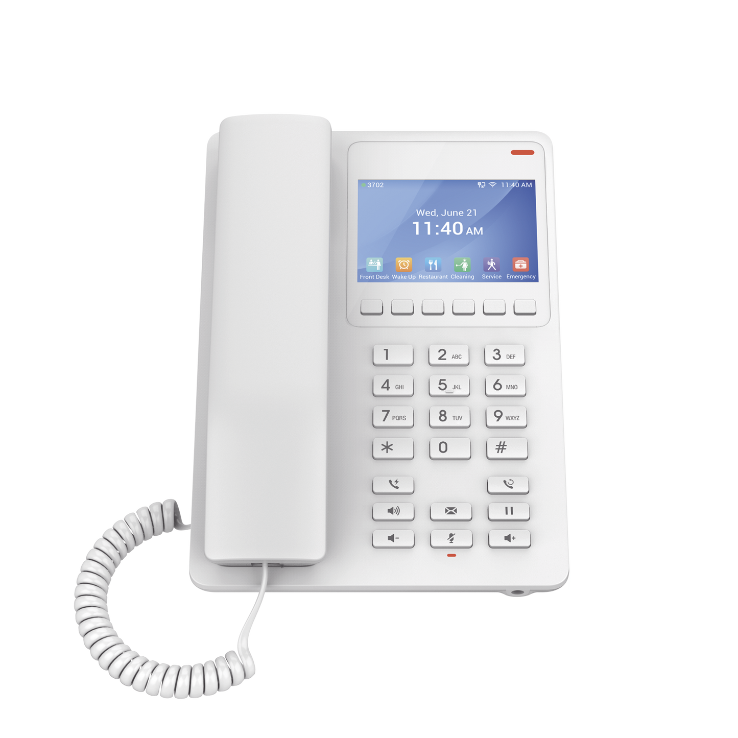 Teléfono IP Hotelero con pantalla LCD a color, 2 líneas SIP con 2 cuentas, codec Opus, IPV4/IPV6, color blanco, con gestión en la nube GDMS GRANDSTREAM - Imagen 2