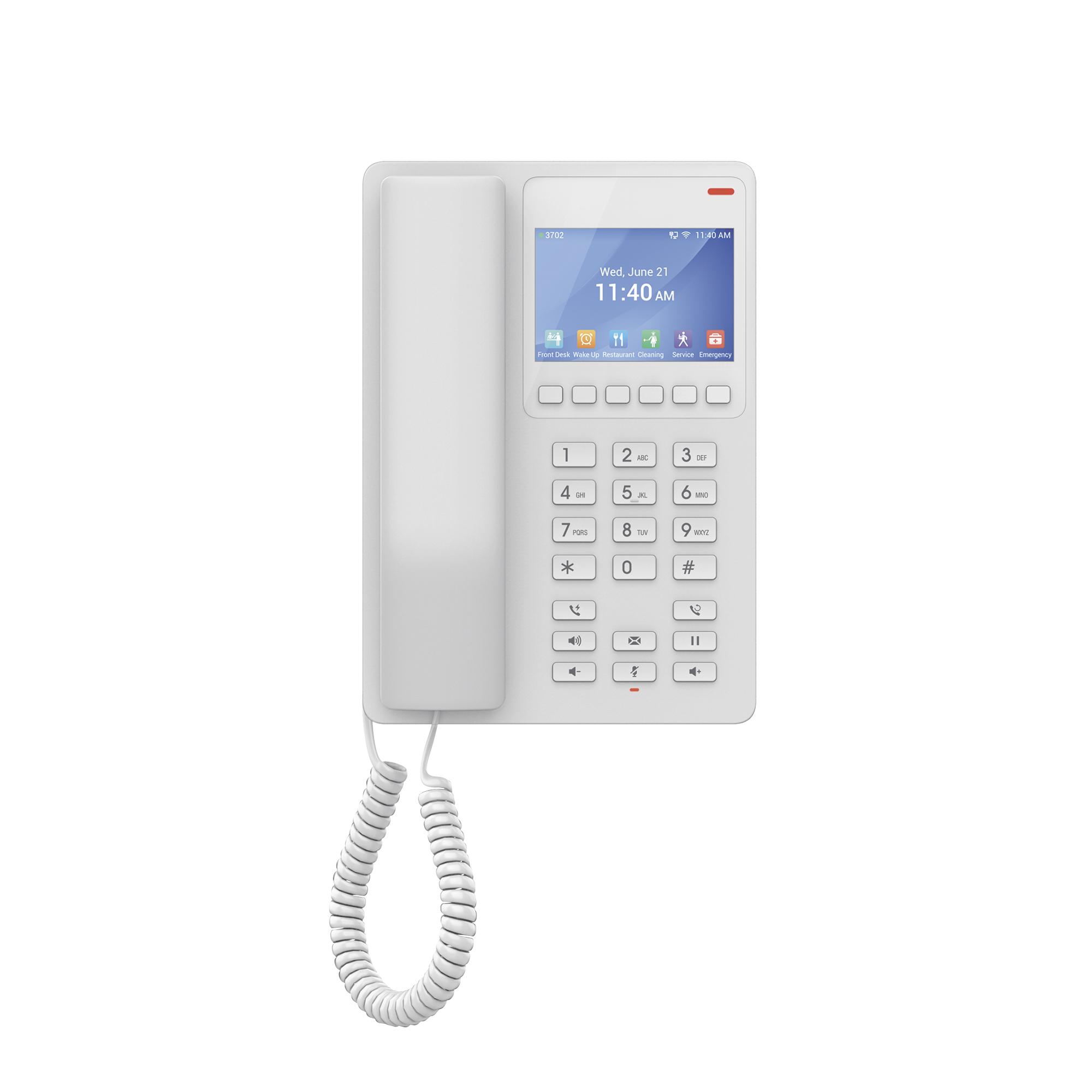 Teléfono IP Hotelero con pantalla LCD a color, 2 líneas SIP con 2 cuentas, codec Opus, IPV4/IPV6, color blanco, con gestión en la nube GDMS GRANDSTREAM - Imagen 3
