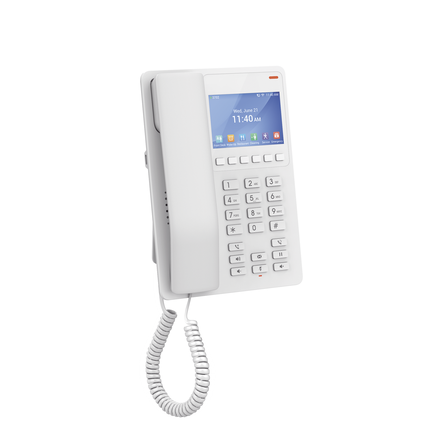 Teléfono IP Hotelero con pantalla LCD a color, 2 líneas SIP con 2 cuentas, codec Opus, IPV4/IPV6, color blanco, con gestión en la nube GDMS GRANDSTREAM - Imagen 4
