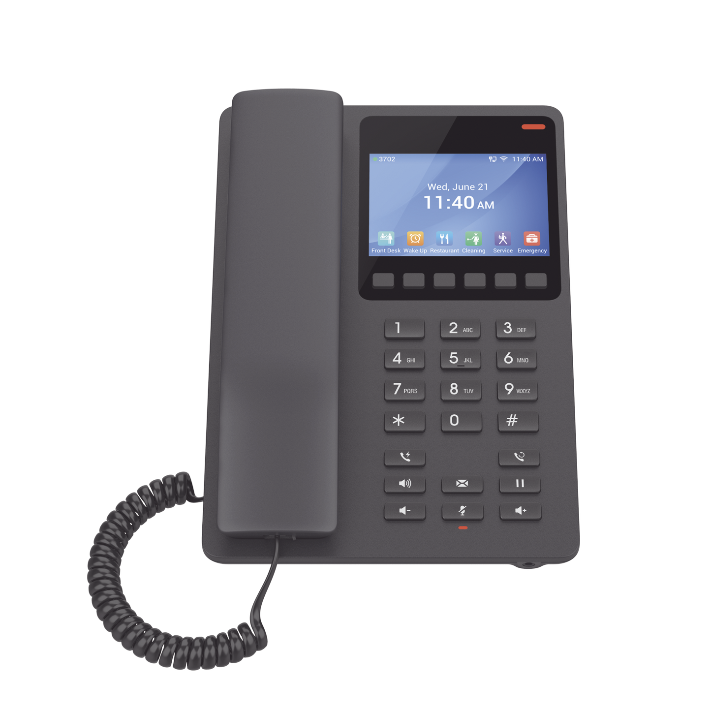 Teléfono IP Hotelero con pantalla LCD a color, 2 líneas SIP con 2 cuentas, codec Opus, IPV4/IPV6, color negro, con gestión en la nube GDMS GRANDSTREAM - Imagen 2