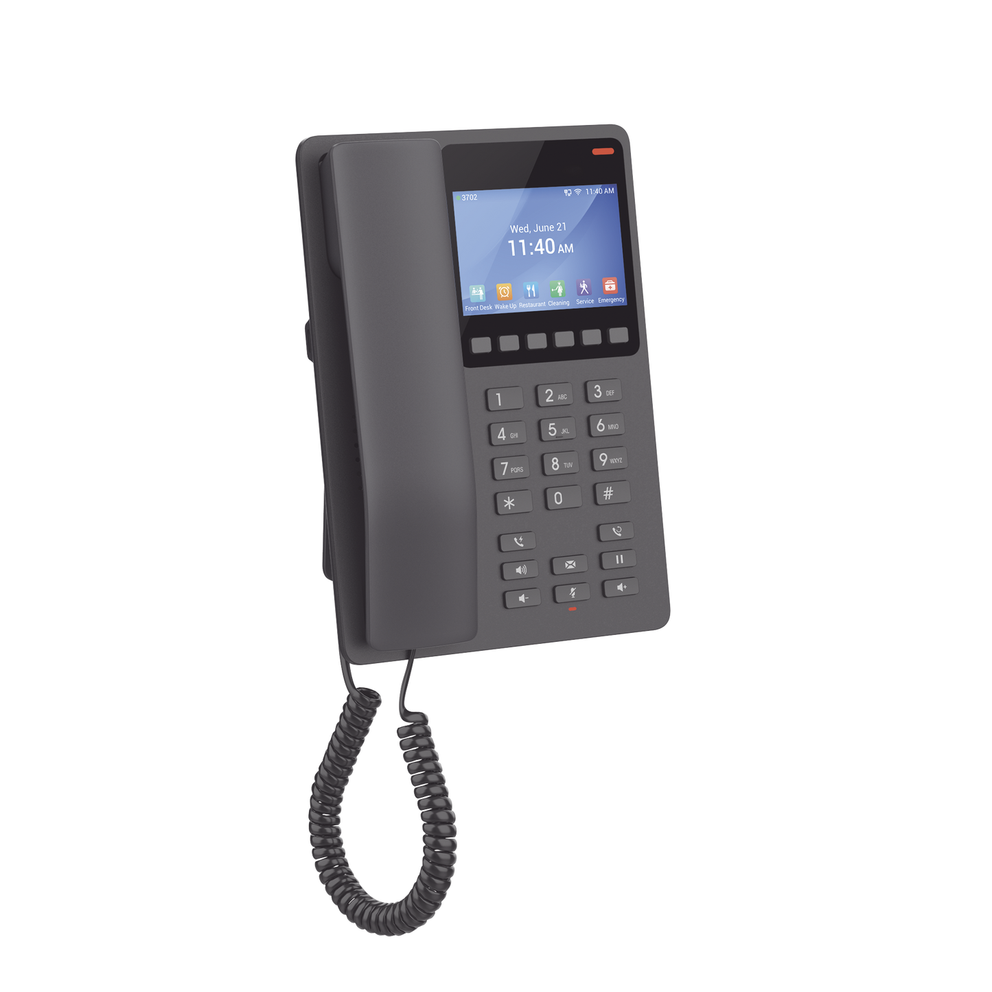 Teléfono IP Hotelero con pantalla LCD a color, 2 líneas SIP con 2 cuentas, codec Opus, IPV4/IPV6, color negro, con gestión en la nube GDMS GRANDSTREAM - Imagen 3
