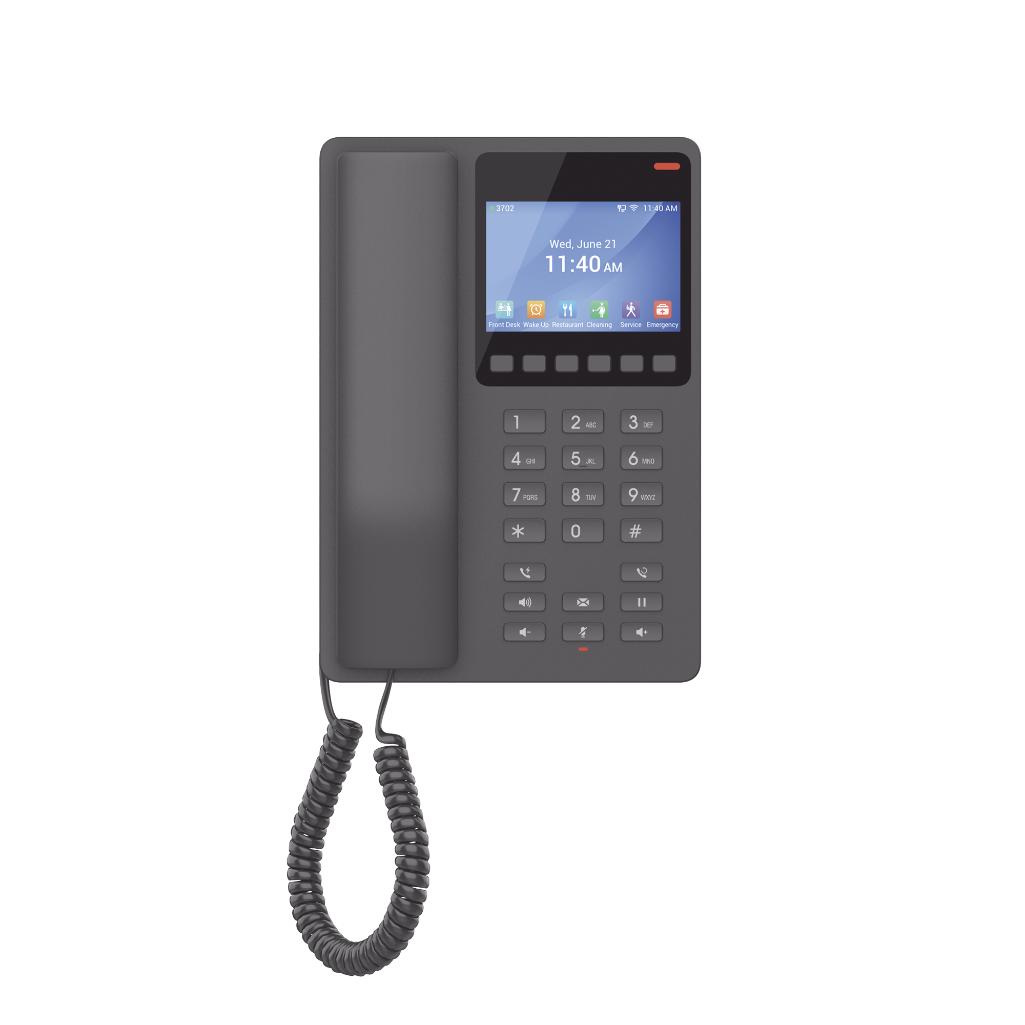 Teléfono IP Hotelero con pantalla LCD a color, 2 líneas SIP con 2 cuentas, codec Opus, IPV4/IPV6, color negro, con gestión en la nube GDMS GRANDSTREAM - Imagen 4