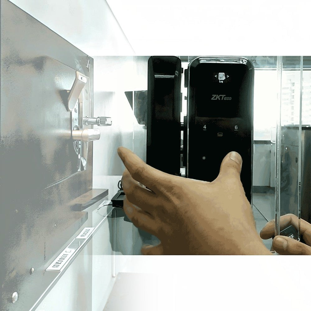 CerradurasZKTECOGL300Cerradura Biométrica Vidrio 100 Usuarios Huella Tarjeta Mifare Control Remoto ZKTECO GL300 - SILYMX
