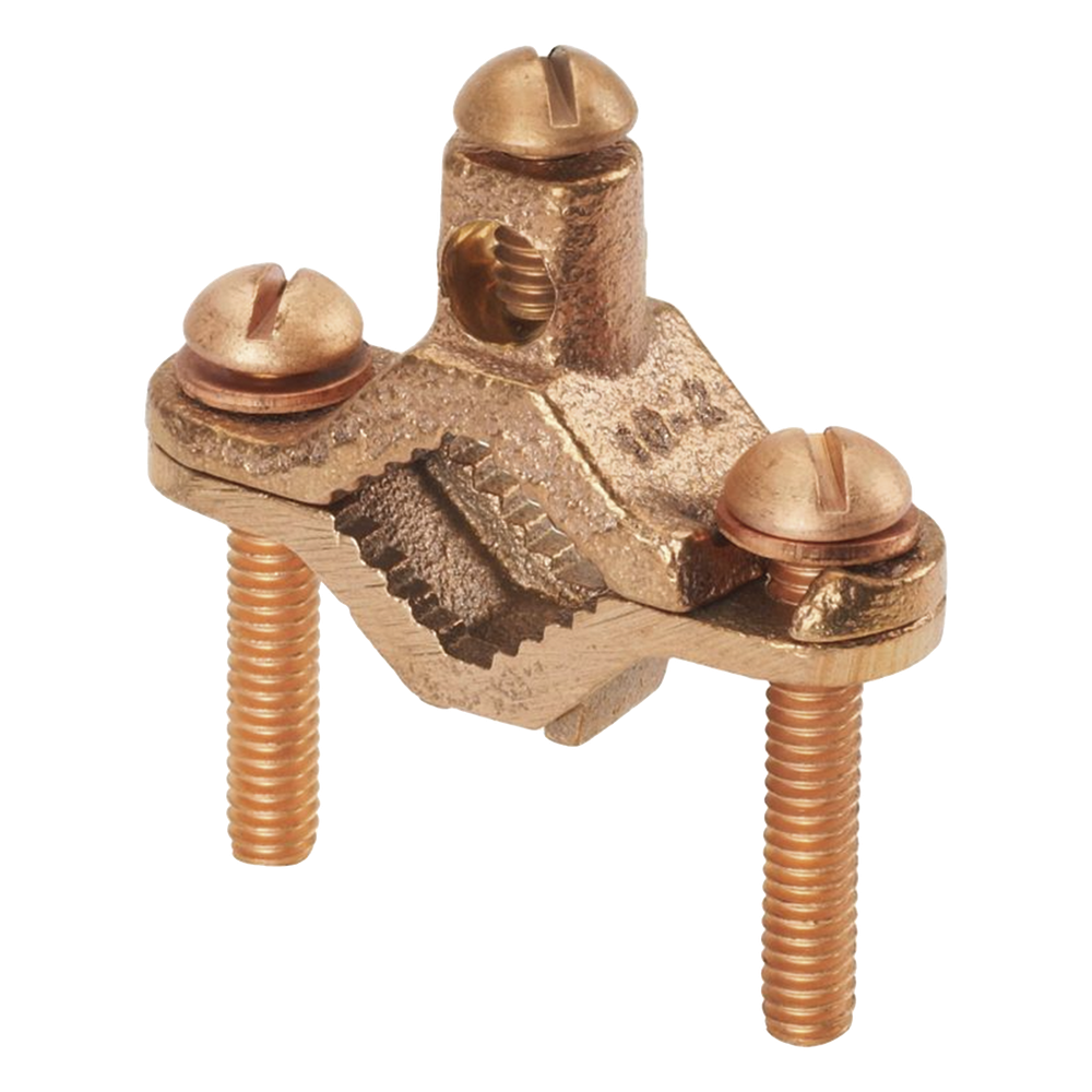 Abrazadera de Tierra Física Bronce Entierro Directo 10-2 AWG Tubo 1/2 a 1 in UL467 PANDUIT GPC2-1D-C - Imagen 1