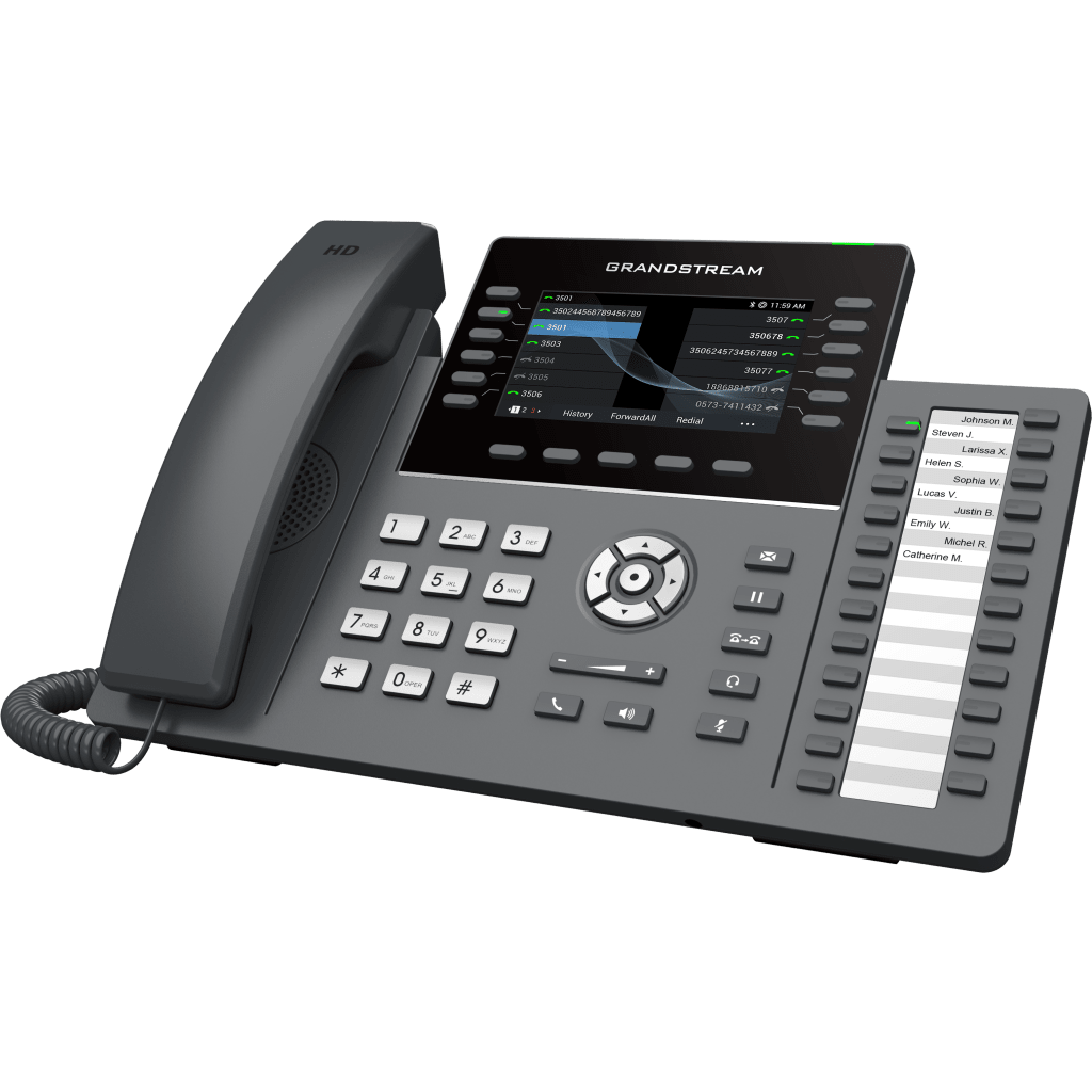 TELÉFONO IP PROFESIONAL DE 12 LÍNEAS / 24 TECLAS DE EXTENSIÓN PROGRAMABLES / WI-FI 6 / POE INTEGRADO / PANTALLA LCD 4.3 PULGADAS / SEGURIDAD DE NIVEL EMPRESARIAL / BLUETOOTH INTEGRADO / COMPATIBLE CON GDMS / AUDIO HD CON NOISE-SHIELD GRANDSTREAM - Imagen 2