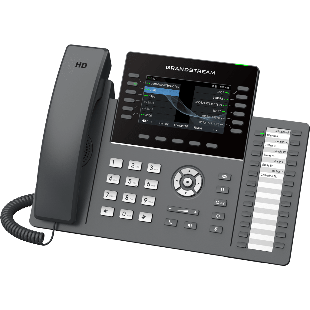 TELÉFONO IP PROFESIONAL DE 12 LÍNEAS / 24 TECLAS DE EXTENSIÓN PROGRAMABLES / WI-FI 6 / POE INTEGRADO / PANTALLA LCD 4.3 PULGADAS / SEGURIDAD DE NIVEL EMPRESARIAL / BLUETOOTH INTEGRADO / COMPATIBLE CON GDMS / AUDIO HD CON NOISE-SHIELD GRANDSTREAM - Imagen 4