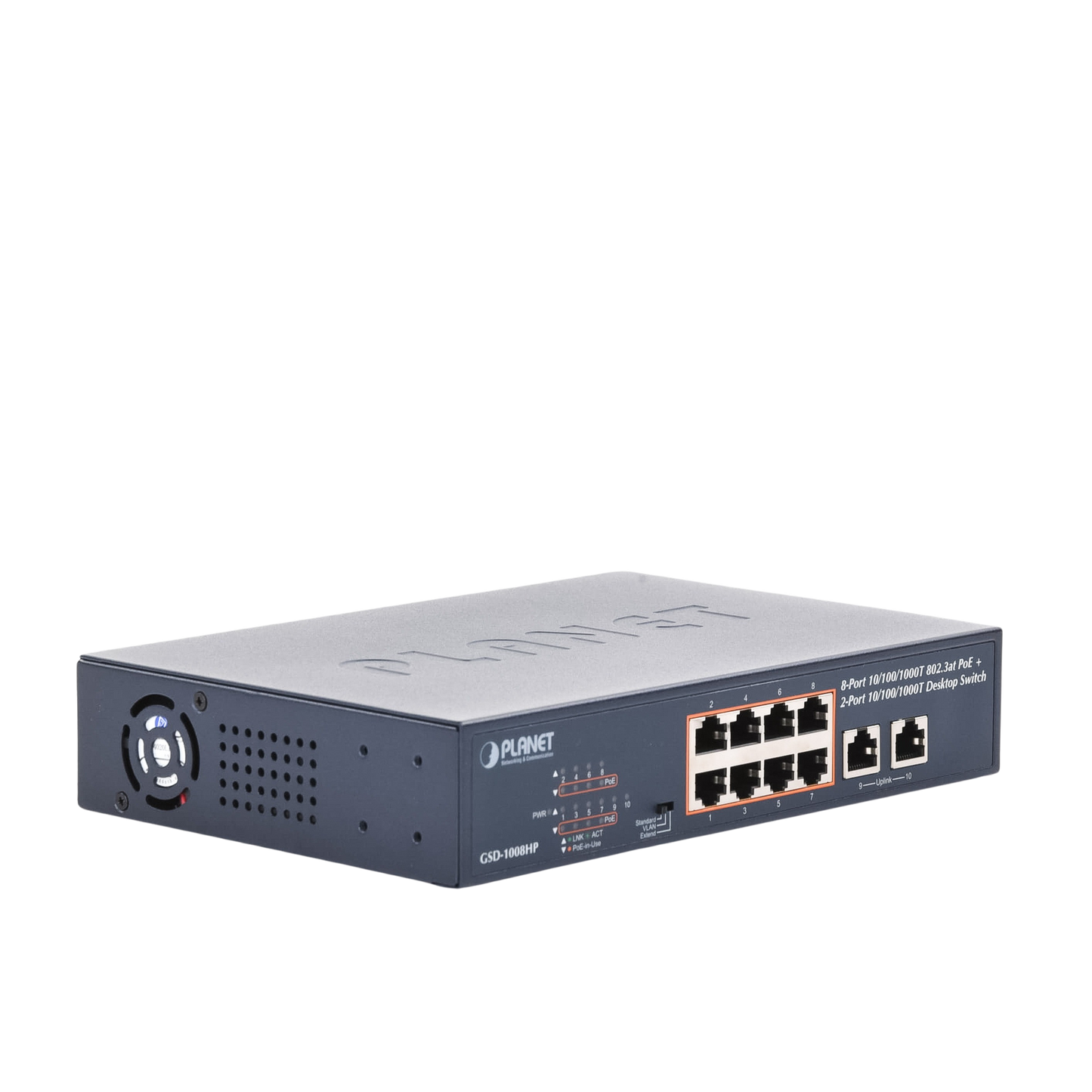 Switch No Administrable Poe De 8 Puertos 10/100/1000 Mbps Con Poe 802.3Af/At PLANET - Imagen 1