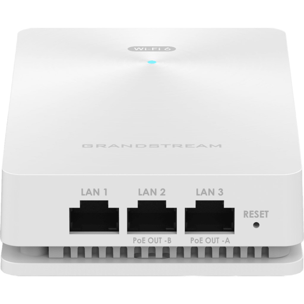 Punto de acceso Wi-Fi 6 802.11ax de pared, MU-MIMO 2x2:2 (2.4G) y 3x3:2 (5G), Throughput inalámbrico de 3 Gbps y 4 puertos Gigabit cableados GRANDSTREAM - Imagen 2