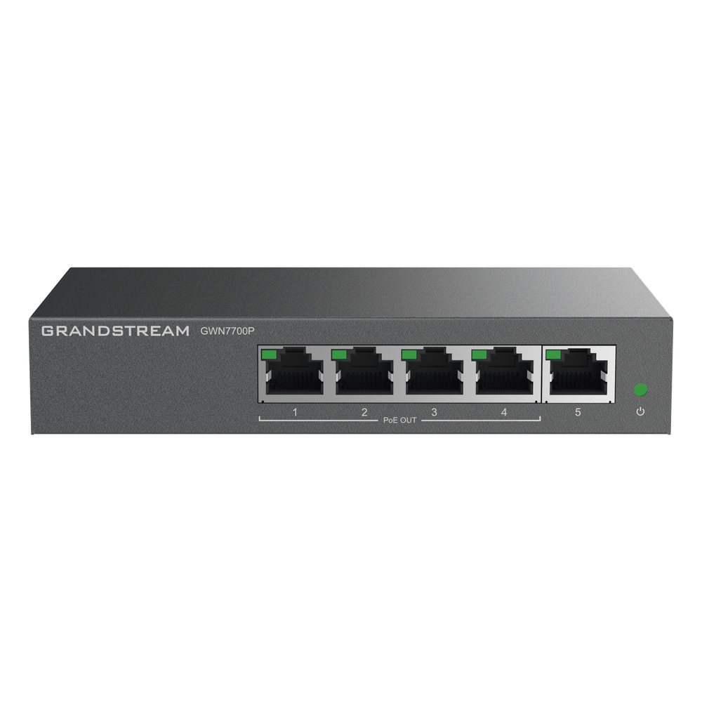 Switch PoE+ Gigabit No Administrable / 5 puertos / 4 puertos PoE+ 30W / 60W total / 10 Gbps GRANDSTREAM - Imagen 1