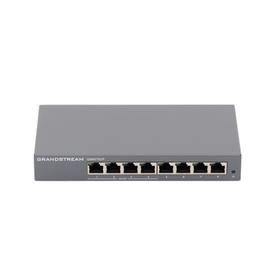 Switches PoEGRANDSTREAMGWN7701PSwitch PoE No Administrable 8 Puertos Gigabit 4 PoE 802.3af/at 60W Grandstream GWN7701P - SILYMX