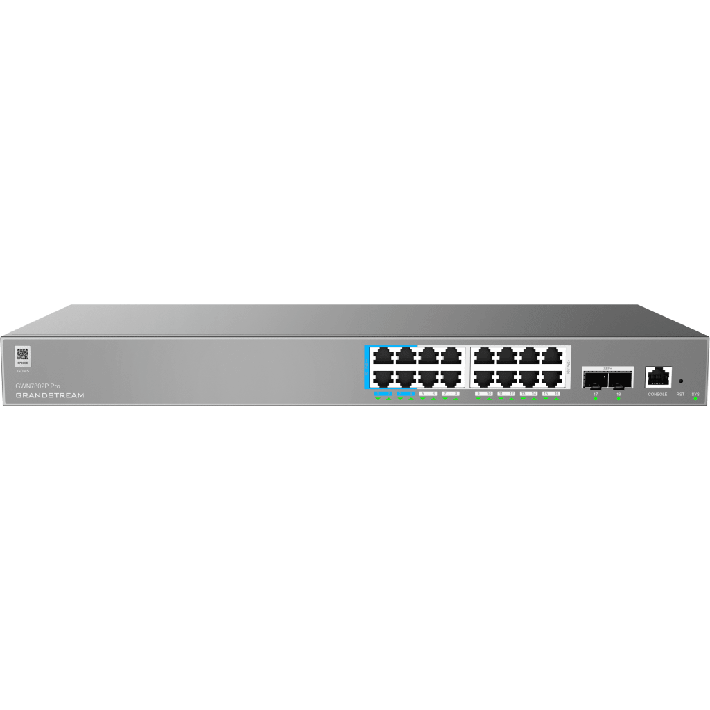 Switch de Red Empresarial L2++ / Serie GWN7800 Pro / 16 Puertos Gigabit PoE 250W / 2 Puertos SFP+ / Gestión Cloud GDMS / VLAN 4K / QoS Avanzado / Seguridad Integral GRANDSTREAM - Imagen 2