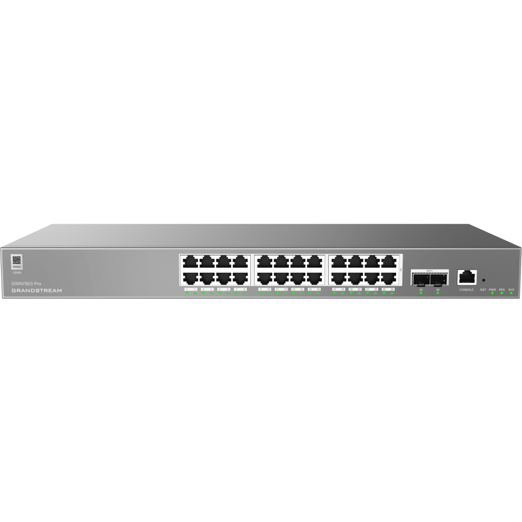 Switch Empresarial Administrable Capa 2++ / Serie GWN7800 Pro / 24 Puertos Gigabit Ethernet / 2 SFP+ / Switching 88 Gbps / VLAN 4K / QoS Avanzado / GDMS Cloud GRANDSTREAM - Imagen 1
