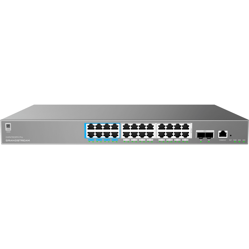 Switch de Red Empresarial L2++ / Serie GWN7800 Pro / 24 Puertos Gigabit PoE 400W / 2 SFP+ / Gestión Cloud GDMS / VLAN 4K / QoS Avanzado / Seguridad Integral GRANDSTREAM - Imagen 1