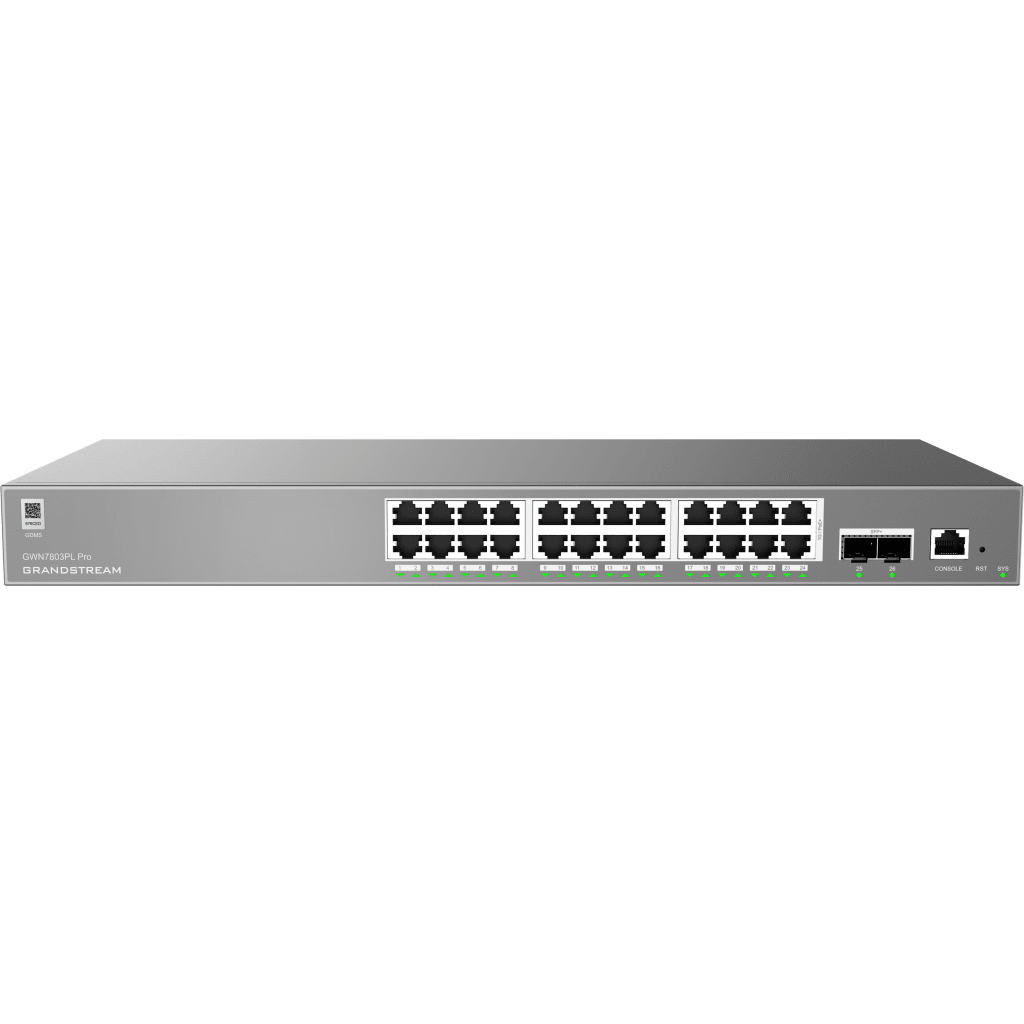 Switch de Red Empresarial L2++ / Serie GWN7800 Pro / 24 Puertos Gigabit PoE 250W / 2 Puertos SFP+ / Gestión Cloud GDMS / VLAN 4K / QoS Avanzado / Seguridad Integral GRANDSTREAM - Imagen 1