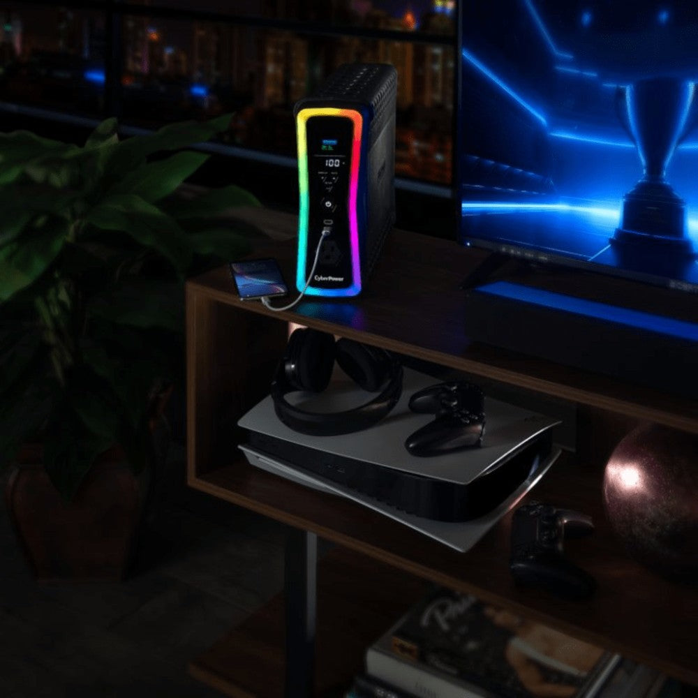UPS Gamer de 1500 VA/1000 W, Topología Línea Interactiva, Entrada 120 Vca NEMA 5-15P, y 13 Salidas NEMA 5-15R, Puerto USB, Con Regulador de Voltaje (AVR) CYBERPOWER - Imagen 4