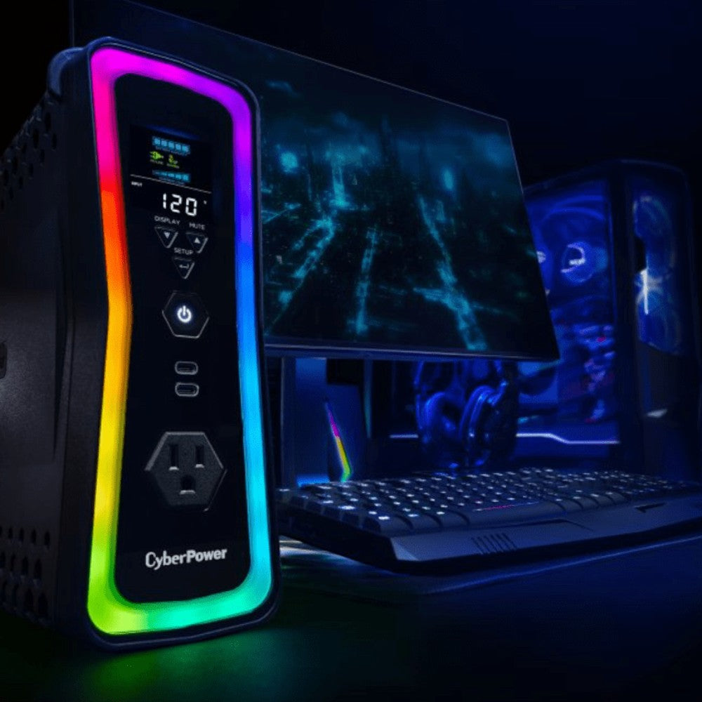 UPS Gamer de 1500 VA/1000 W, Topología Línea Interactiva, Entrada 120 Vca NEMA 5-15P, y 13 Salidas NEMA 5-15R, Puerto USB, Con Regulador de Voltaje (AVR) CYBERPOWER - Imagen 5
