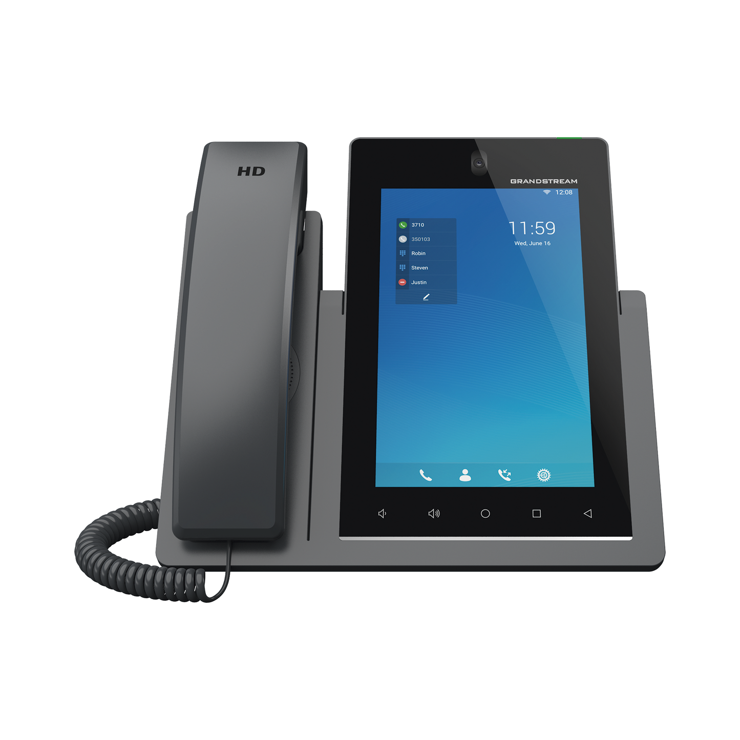Teléfono IP Android 11, 16 líneas SIP con 16 cuentas, pantalla táctil 7", puertos Gigabit, Wi-Fi, Bluetooth, PoE, codec Opus, IPV4/IPV6 con gestión en la nube GDMS GRANDSTREAM - Imagen 1