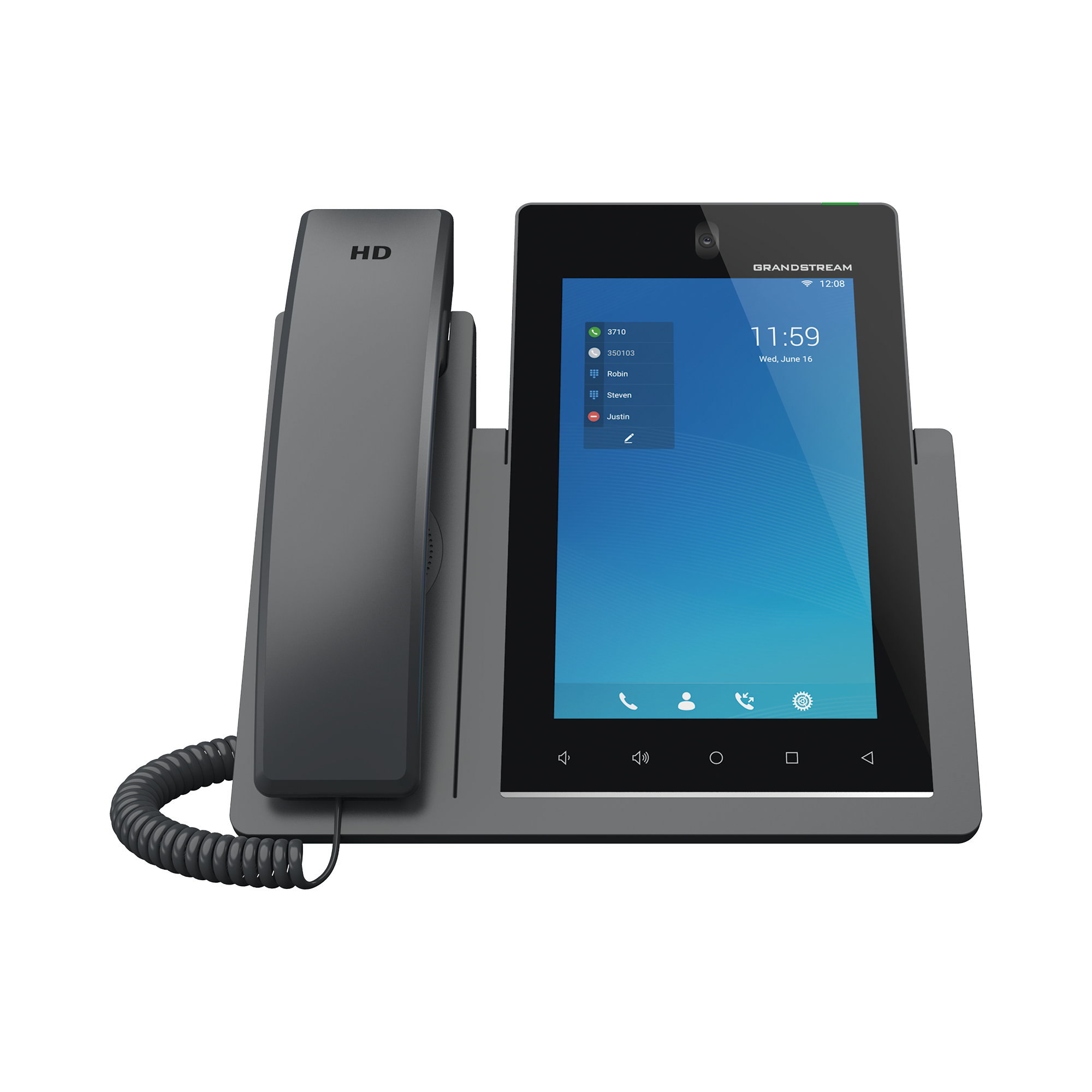 Teléfono IP Android 11, 16 líneas SIP con 16 cuentas, pantalla táctil 7", puertos Gigabit, Wi-Fi, Bluetooth, PoE, codec Opus, IPV4/IPV6 con gestión en la nube GDMS GRANDSTREAM - Imagen 1