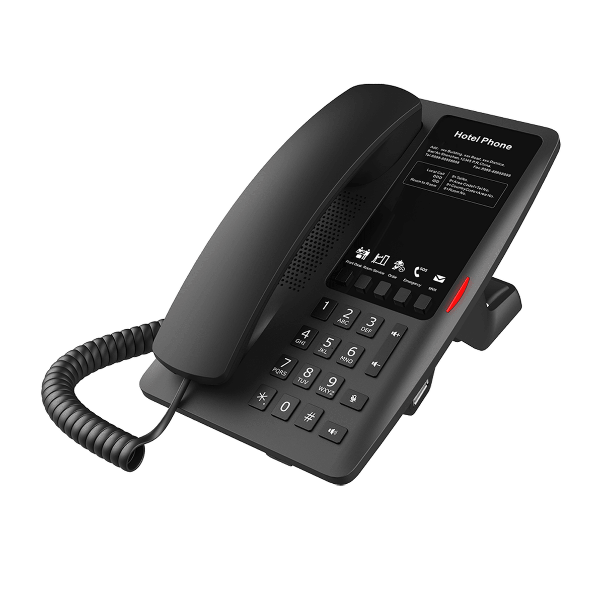 Teléfonos IPFANVILH4BTeléfono IP Hotelería 5 Teclas Hotline USB - A PoE Plantilla Personalizable Fanvil H4B - SILYMX