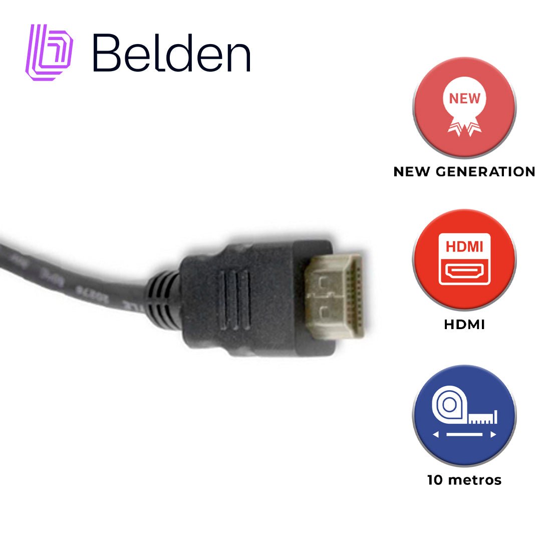 Cable HDMI y ConectoresBELDENHDE010MBCable HDMI 2.0 10m (33ft) 4K 60Hz Alta Velocidad Ethernet Negro Belden HDE010MB - SILYMX