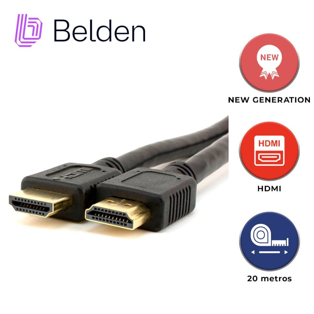 Cable Video Hdmi Belden Hde020mb Alta Velocidad 4k 20 Metros Negro - Imagen 1