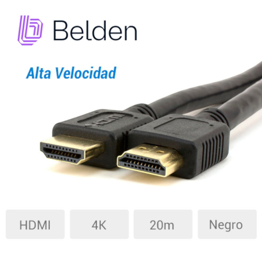 Cable Video Hdmi Belden Hde020mb Alta Velocidad 4k 20 Metros Negro - Imagen 2