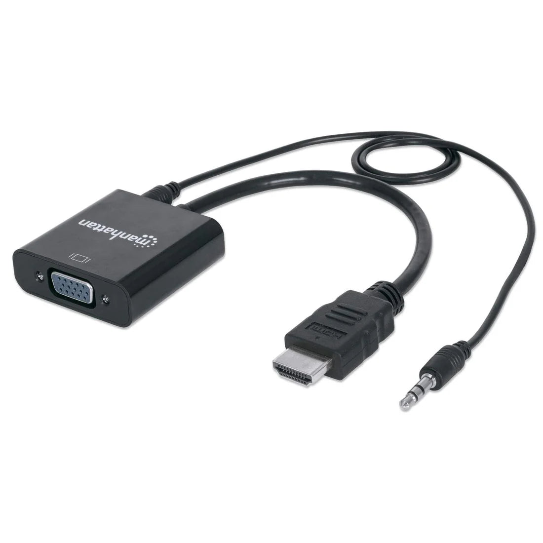 Convertidor HDMI a VGA  con audio puerto de alimentación USB Micro-B opcional color negro empaquetado en bolsa de polietileno 151559 - SILYMX