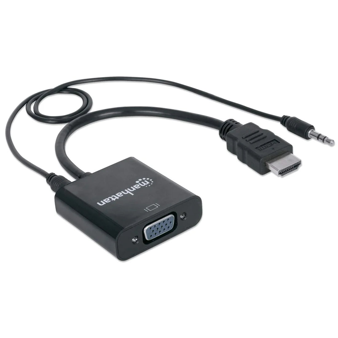 Convertidor HDMI a VGA  con audio puerto de alimentación USB Micro-B opcional color negro empaquetado en bolsa de polietileno 151559 - SILYMX