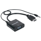 Convertidor HDMI a VGA  con audio puerto de alimentación USB Micro-B opcional color negro empaquetado en bolsa de polietileno 151559 - SILYMX