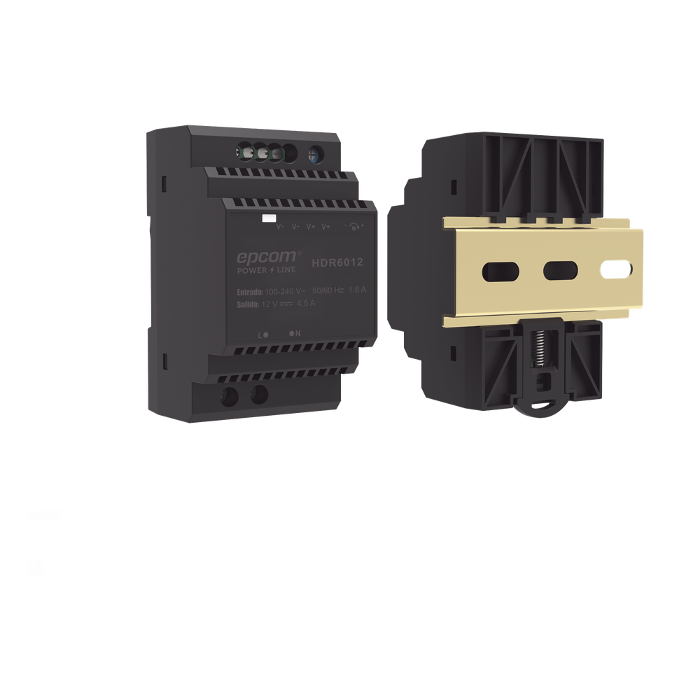 Fuente de Poder Industrial 15 Vcc 4 A 60 W Riel DIN Entrada 100-240 Vca EPCOM POWERLINE HDR-6012 - Imagen 3